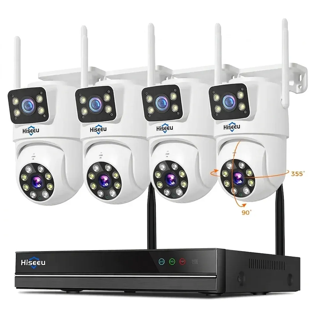 Hiseeu dual-lens PTZ camera kit with NVR