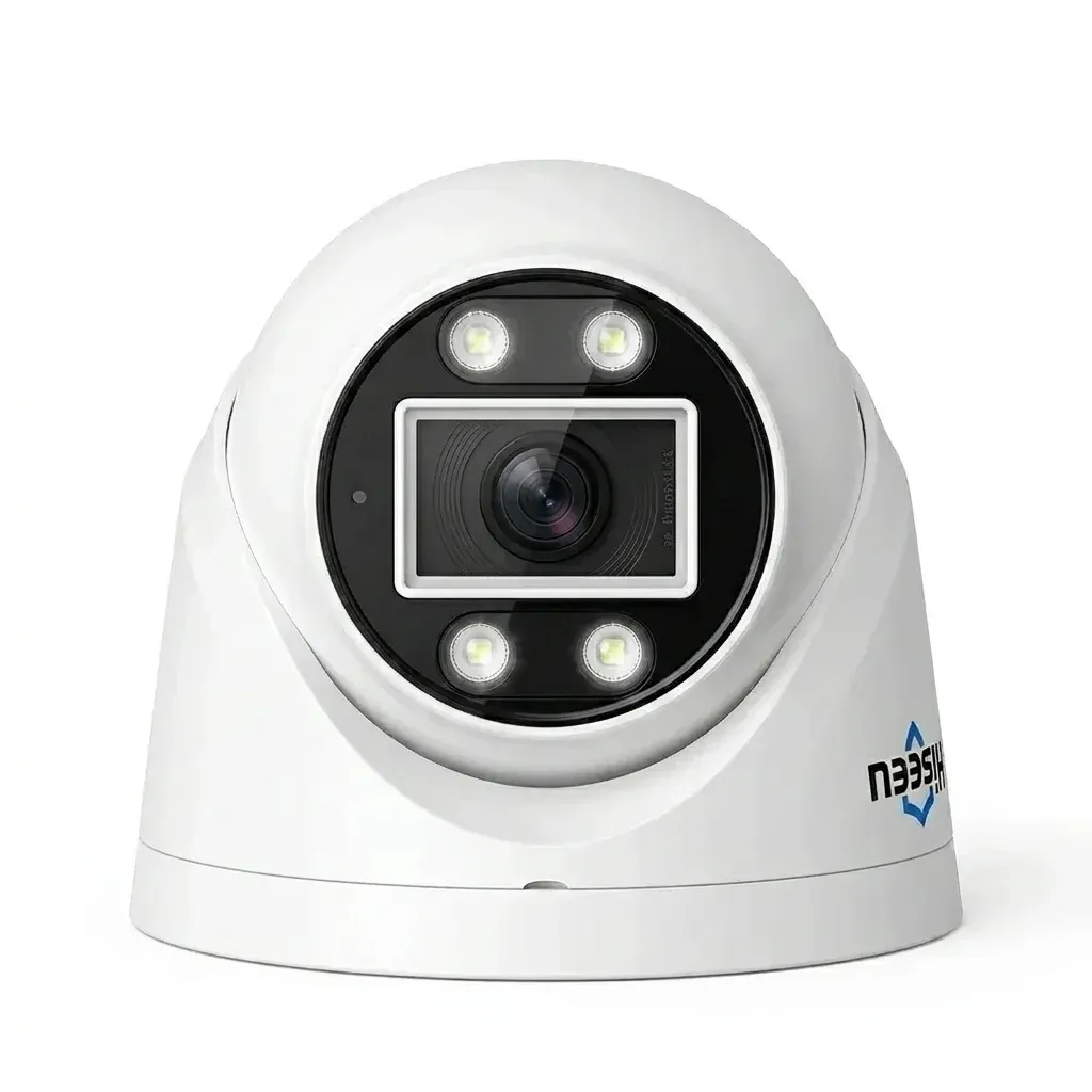 Hiseeu white dome security camera studio shot