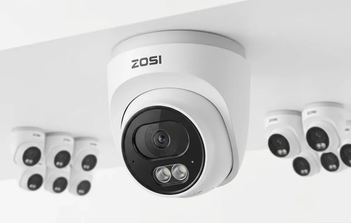 ZOSI dome PoE security camera studio shot
