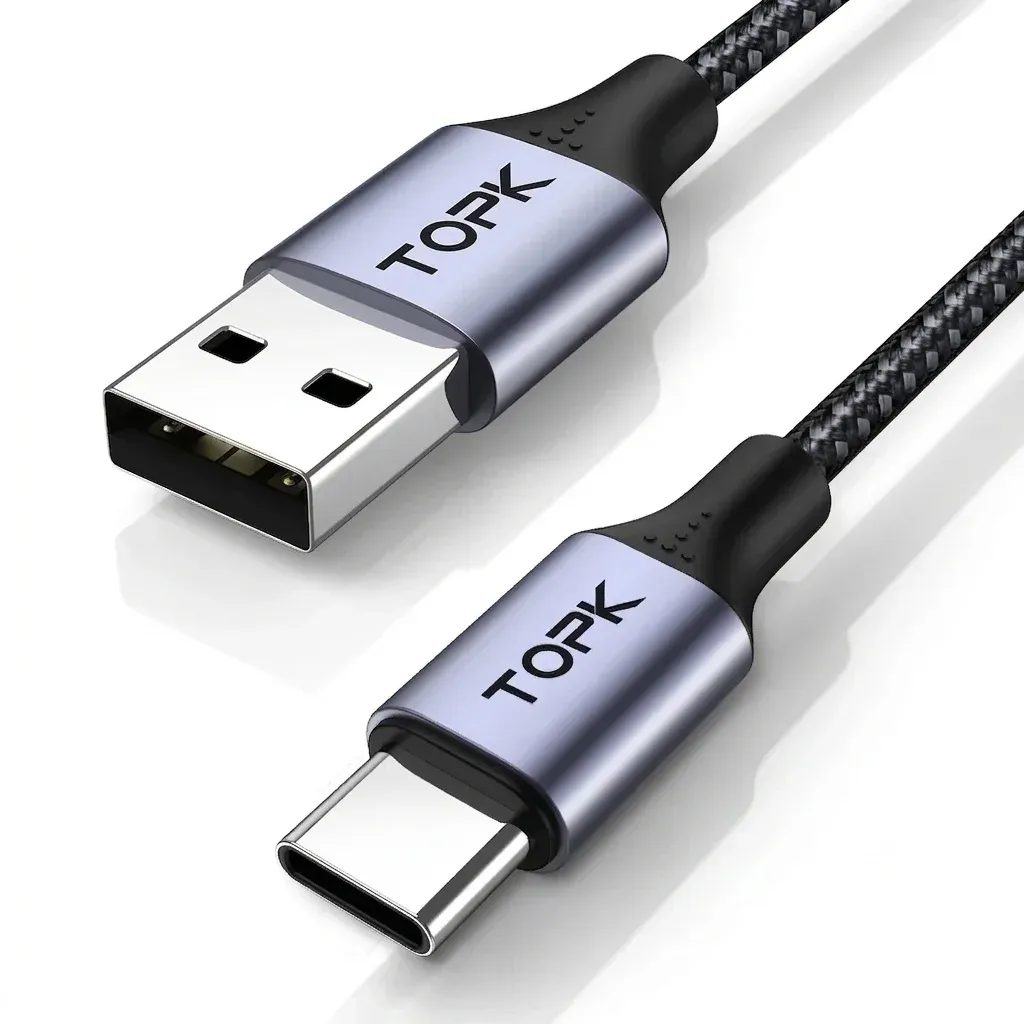 TOPK 3A Braided USB-A to Type-C and Micro USB Charging Cable